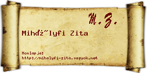 Mihályfi Zita névjegykártya